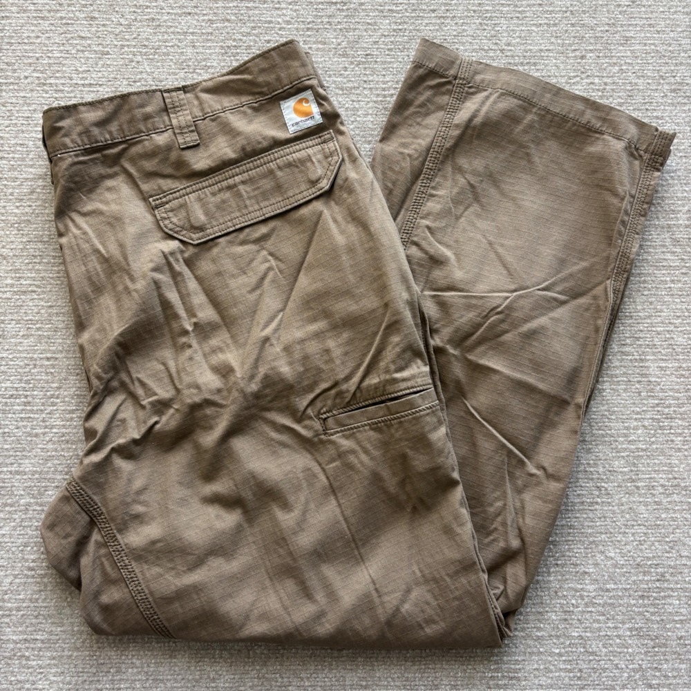 Carhartt Relaxed Fit‎ Cargo Pants Khaki Men's Size 42x30 Cotton Work Utility EUC